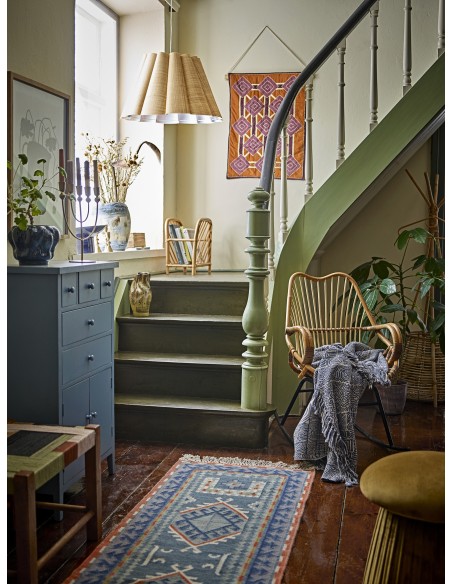 Manta BRESSO 160x130 cm, Algodón Reciclado / Azul - Bloomingville