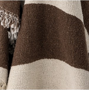 Manta BILSTON 160x130cm, Algodón Recicla/Marrón-Bloomingville 82062022 2