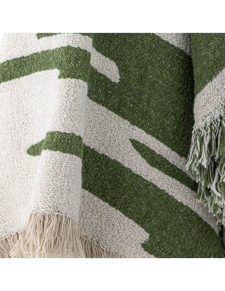 Manta HAXBY 160x130 cm, Algodón Reciclado / Verde - Bloomingville