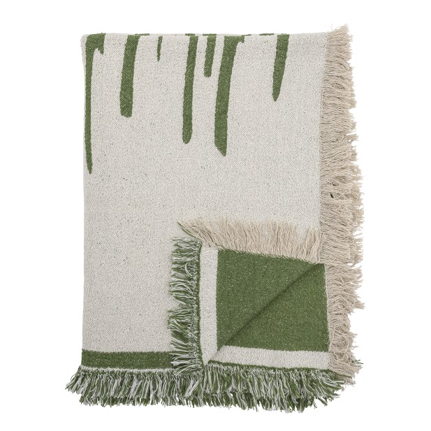 Manta HAXBY 160x130cm, Algodón Reciclado/Verde- Bloomingville 82062026