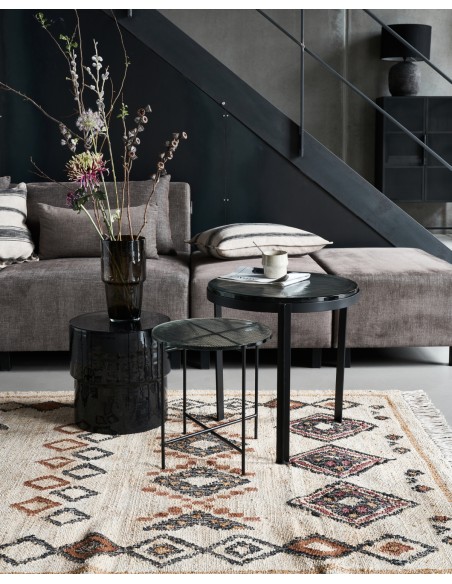 Mesa Auxiliar TAMU, Metal Negro / Cristal - House Doctor