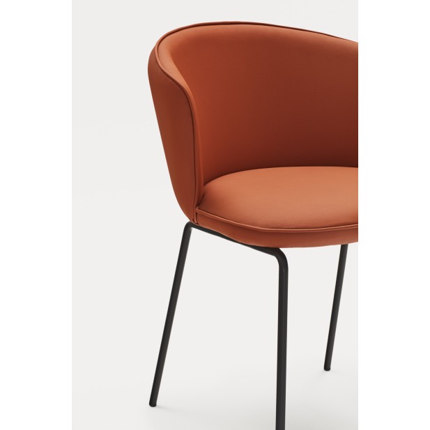 Silla ADD, PU Terracota / Metal Negro...