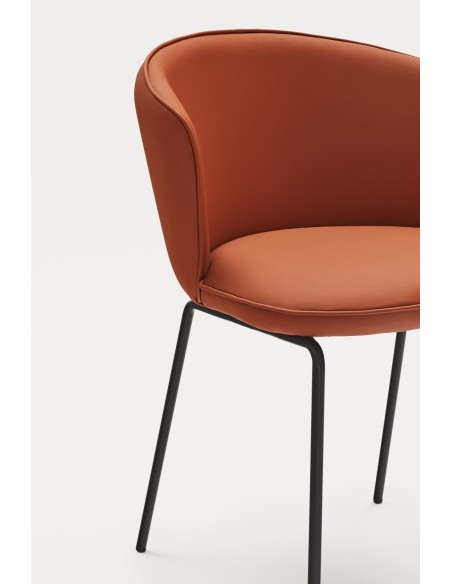 Silla ADD, PU Terracota / Metal Negro - Teulat