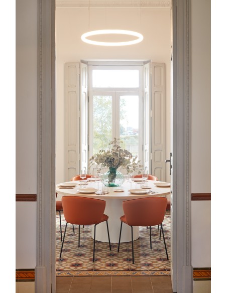 Silla ADD, PU Terracota / Metal Negro - Teulat