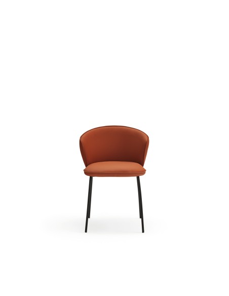 Silla ADD, PU Terracota / Metal Negro - Teulat