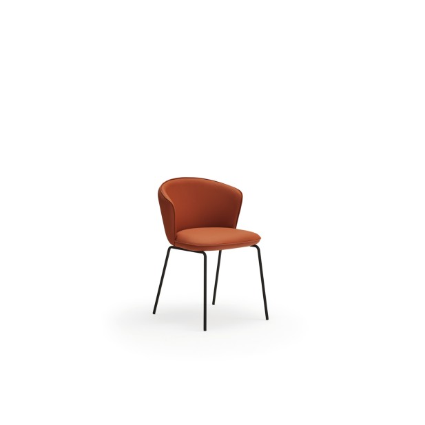Silla ADD, PU Terracota / Metal Negro - Teulat; Vackart; 16458_TE