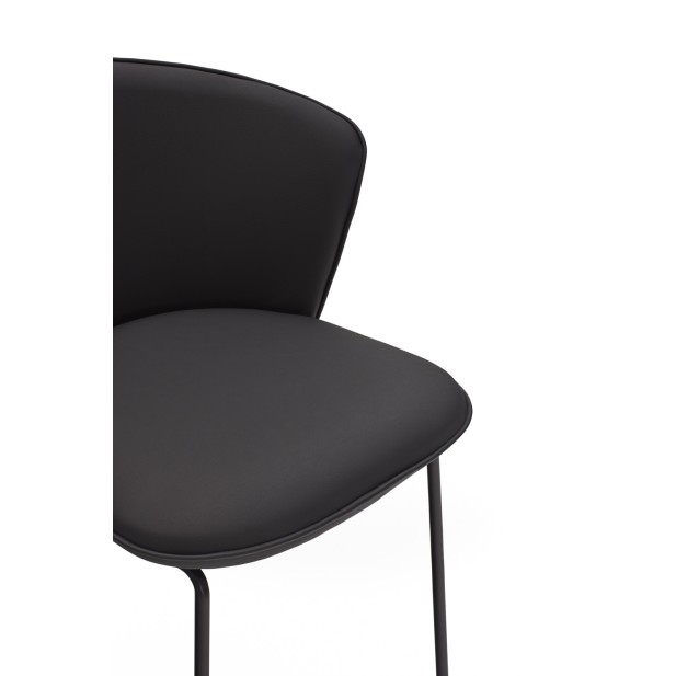 Silla ADD, PU Negro / Metal Negro -...