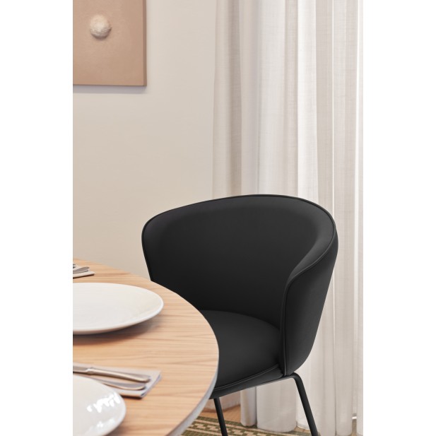 Silla ADD, PU Negro / Metal Negro -...