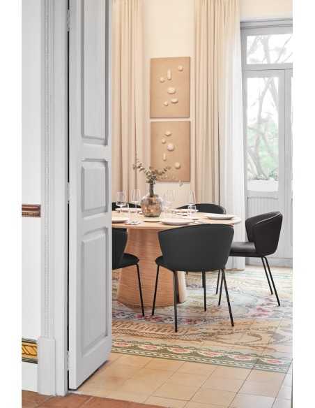 Silla ADD, PU Negro / Metal Negro - Teulat