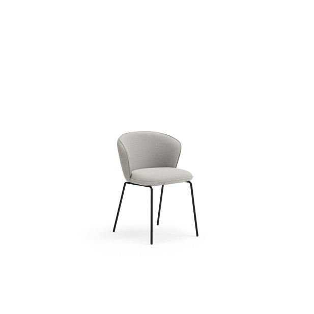 Silla ADD, Textil Gris Claro / Metal Negro - Teulat; Vackart; 16455_TE