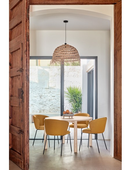 Silla ADD, Textil Mostaza / Metal Negro - Teulat