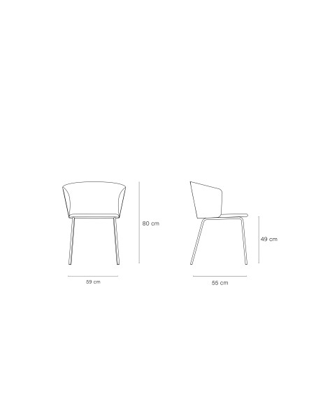 Silla ADD, Textil Mostaza / Metal Negro - Teulat