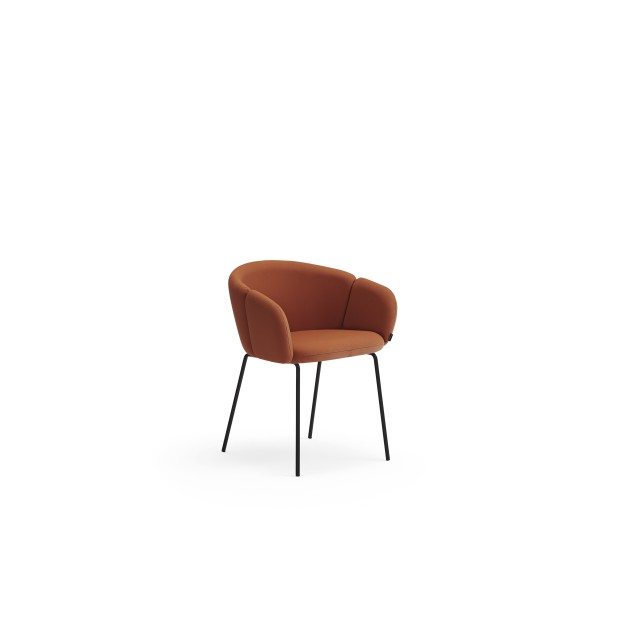 Silla Brazos ADD, PU Terracota/Metal Negro - Teulat; Vackart; 16464_TE