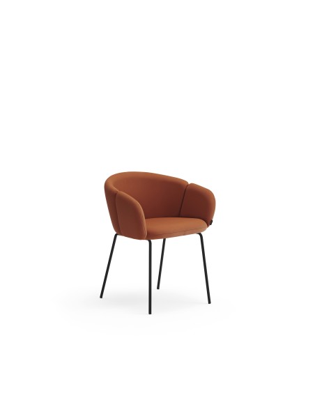 Silla Brazos ADD, PU Terracota/Metal Negro - Teulat; Vackart; 16464_TE