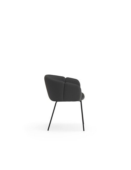 Silla con Brazos ADD, PU Negro / Metal Negro - Teulat