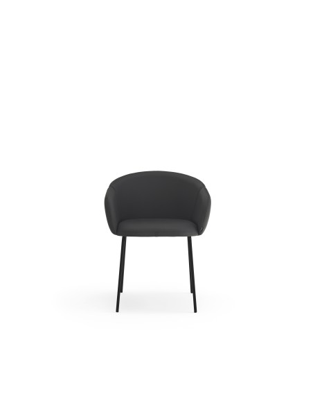 Silla con Brazos ADD, PU Negro / Metal Negro - Teulat