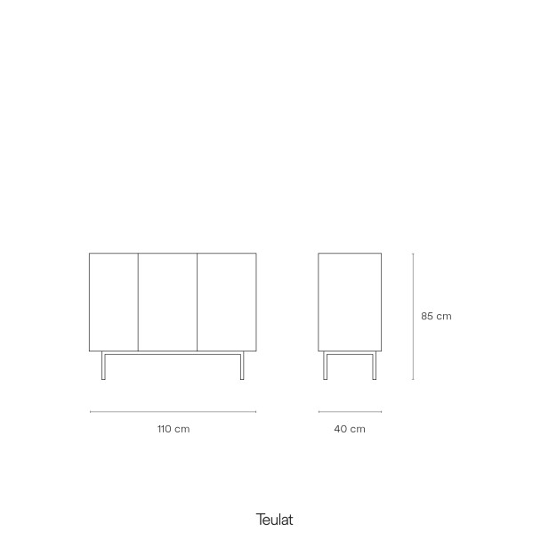 Aparador ARISTA 110 cm, Negro / Roble...