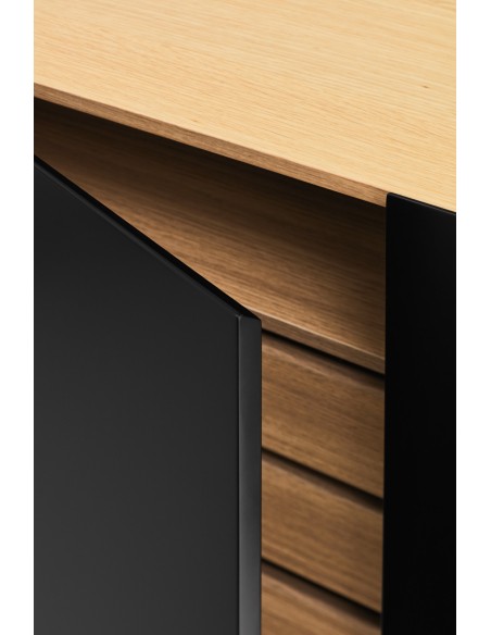 Aparador ARISTA 110 cm, Negro / Roble - Teulat