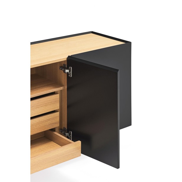 Aparador ARISTA 110 cm, Negro / Roble...