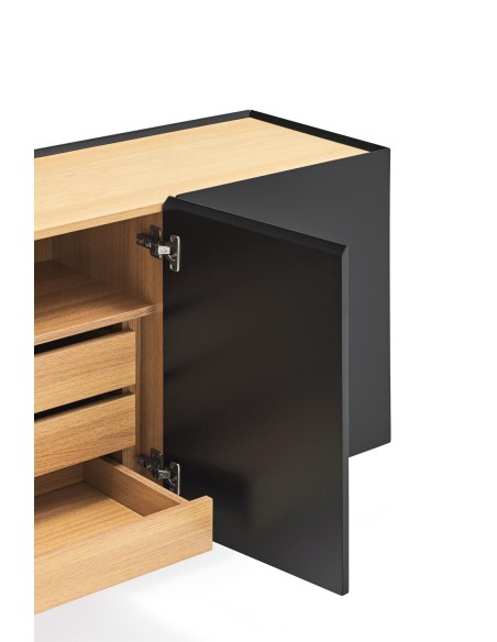 Aparador ARISTA 110 cm, Negro / Roble - Teulat