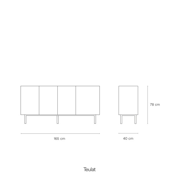 Aparador ARISTA 165 cm, Burdeos /...