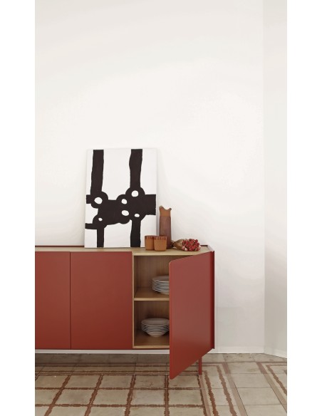 Aparador ARISTA 165 cm, Burdeos / Roble - Teulat