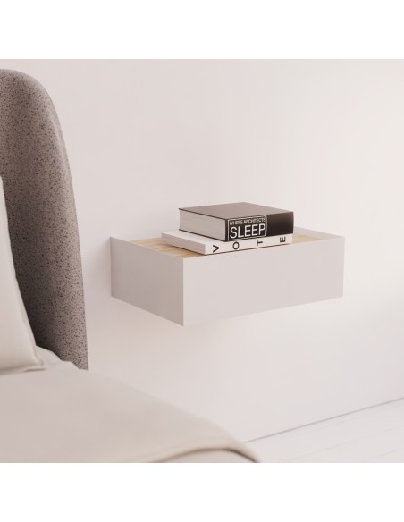 Mesita de Pared ARISTA, Blanco / Roble - Teulat