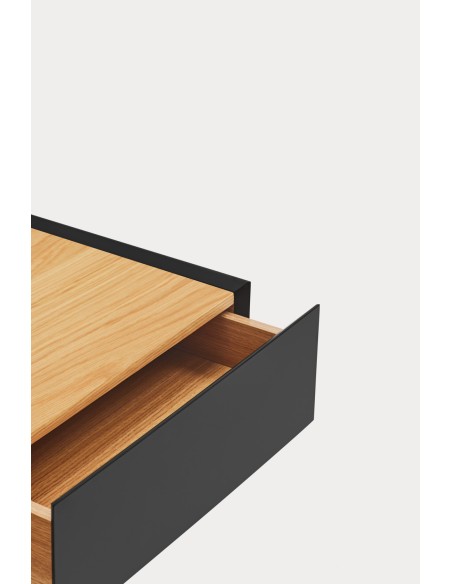 Mesita de Pared ARISTA, Negro / Roble - Teulat