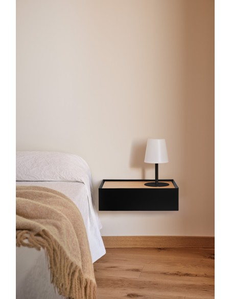 Mesita de Pared ARISTA, Negro / Roble - Teulat