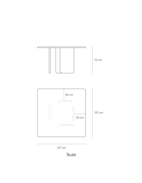Mesa Cuadrada ARQ 137 cm, Negro - Teulat