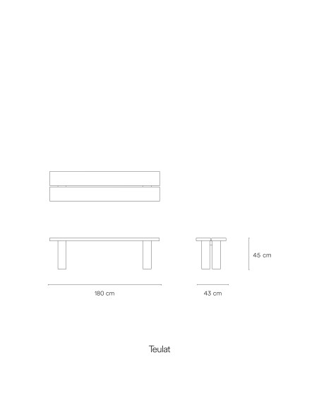 Banco BANDA 180 cm, Negro - Teulat