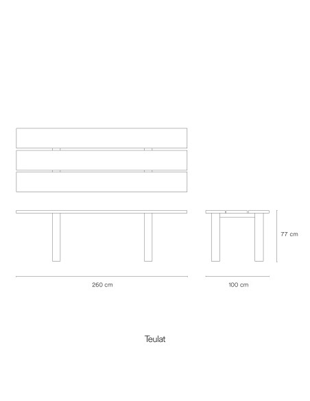 Banco BANDA 260 cm, Negro - Teulat