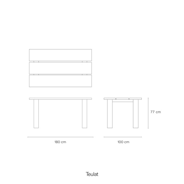 Mesa Rectangular BANDA 180x100 cm,...
