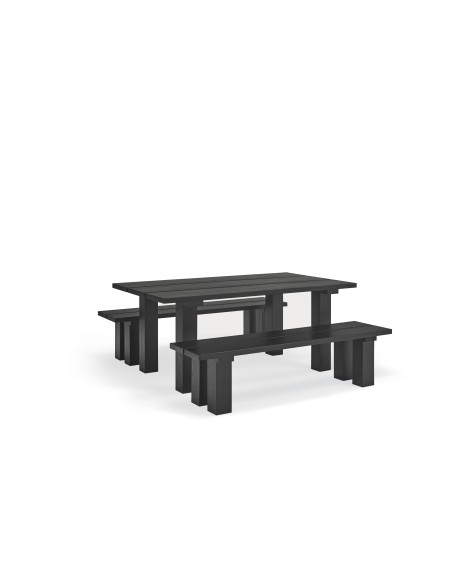 Mesa Rectangular BANDA 180x100 cm, Negro - Teulat