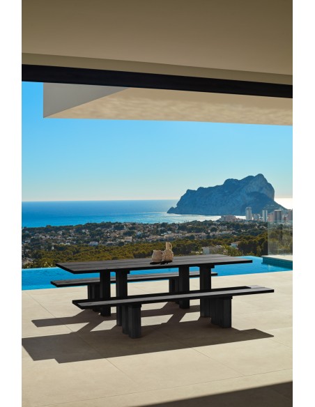 Mesa Rectangular BANDA 260x100 cm, Negro - Teulat