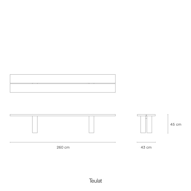 Mesa Rectangular BANDA 260x100 cm,...