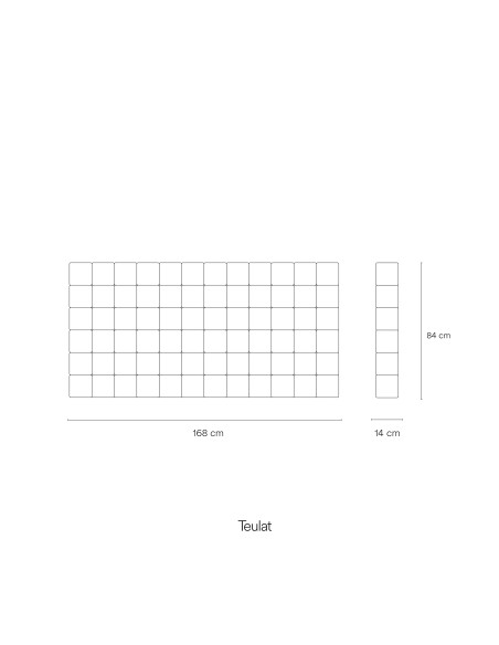 Cabecero de Cama BLOCK 160, Gris Perla - Teulat