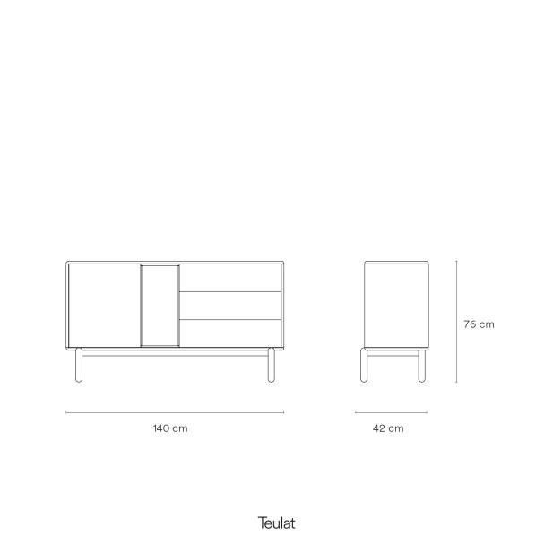 Aparador CORVO 136 cm, Gris Perla -... Aparador CORVO 136 cm, Gris Perla -...
