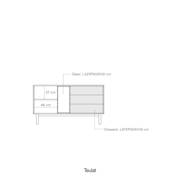 Aparador CORVO 136 cm, Gris Perla -... Aparador CORVO 136 cm, Gris Perla -...