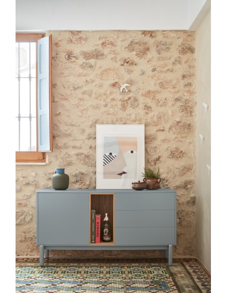 Aparador CORVO 136 cm, Gris Perla - Teulat