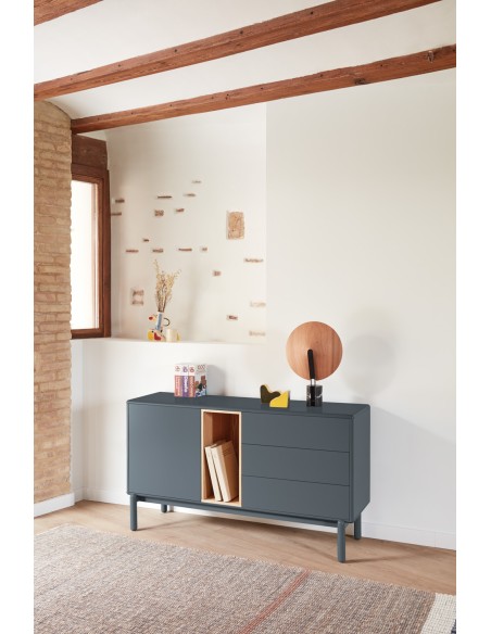 Aparador CORVO 136 cm, Gris Antracita - Teulat