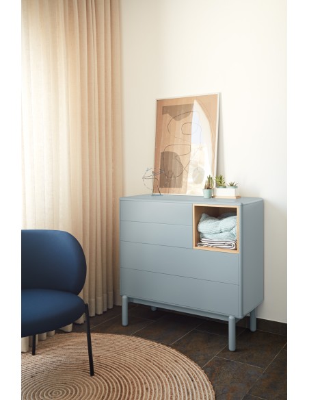 Cómoda CORVO 90 cm, Gris Perla - Teulat