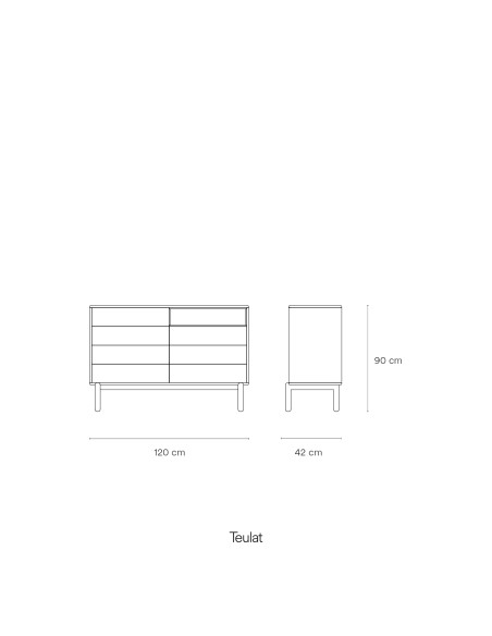 Cómoda CORVO 120 cm, Gris Antracita - Teulat