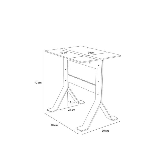 Mesa Auxiliar FOLD Negra - Hübsch