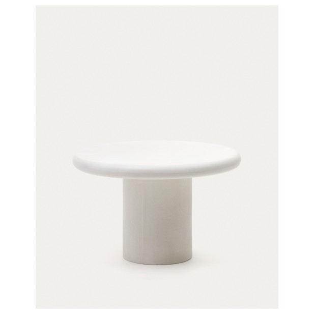 Mesa redonda Addaia de cemento blanco Ø120 cm - Kave Home
