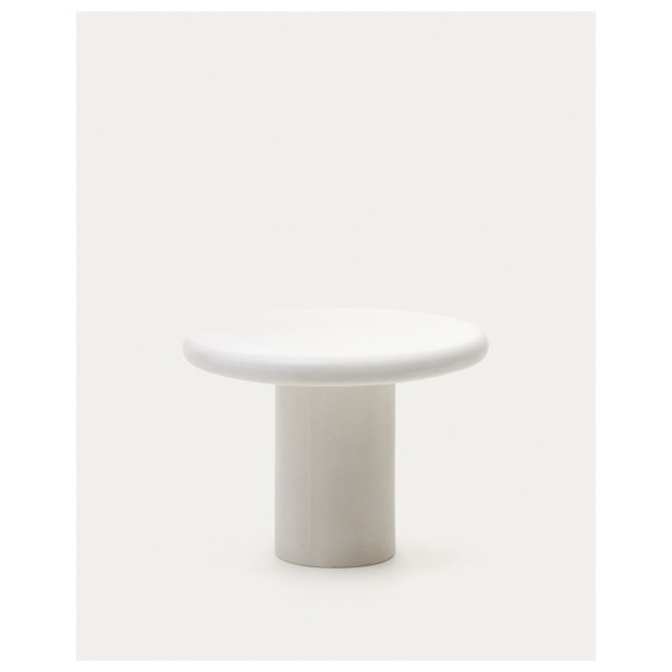 Mesa redonda Addaia de cemento blanco Ø90 cm - Kave Home