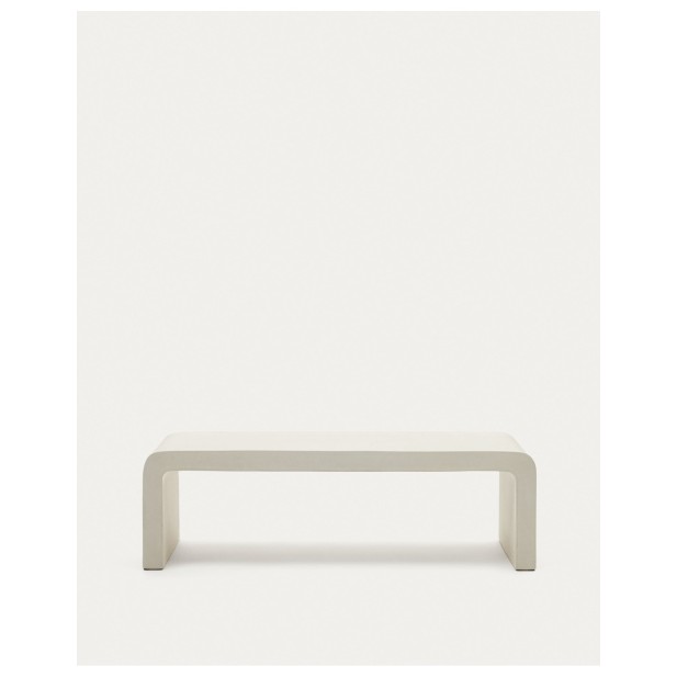 Mesa de centro Aiguablava de cemento blanco 135 x 65 cm - Kave Home