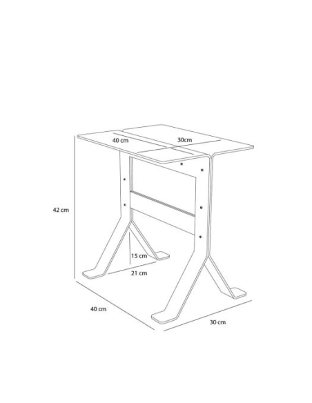 Mesa Auxiliar FOLD Petrol - Hübsch