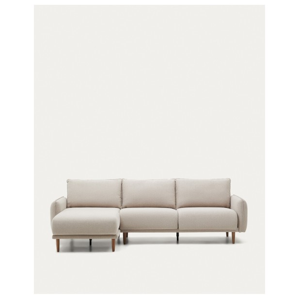 Sofá Carlota 3 plazas con chaise longue derecho/izquierdo beige 262 cm FSC Mix Credit - Kave Home