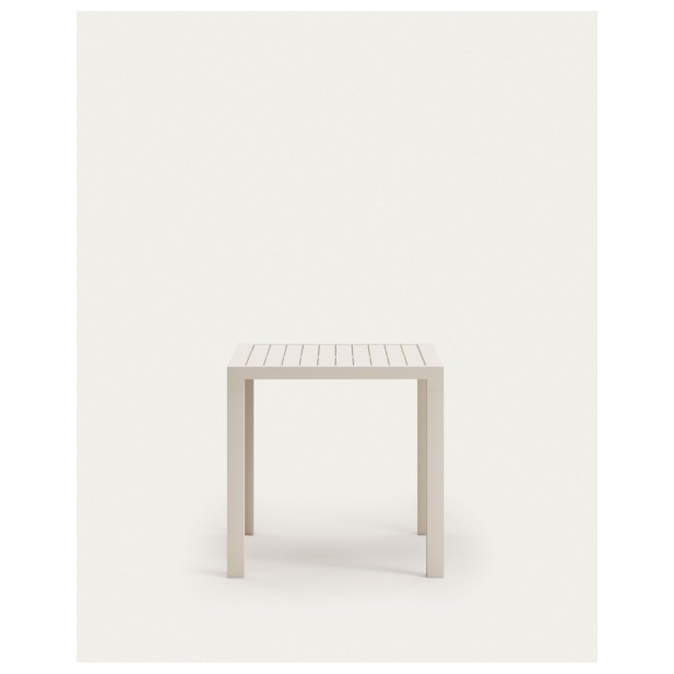 Mesa de exterior Culip de aluminio con acabado blanco 77 x 77 cm - Kave Home